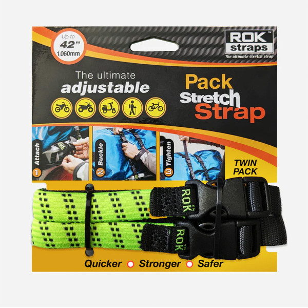Rok Straps ROK Pack Adj Strap Hi-Vis Grn/Blk 2 Pack (361)